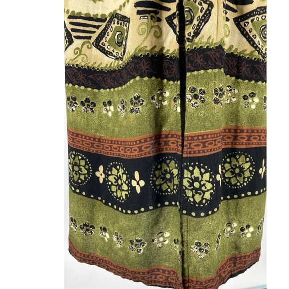 Ease Sport Vintage Tropical Floral Sleeveless Maxi Dress Green Size 12 - Picture 8 of 9